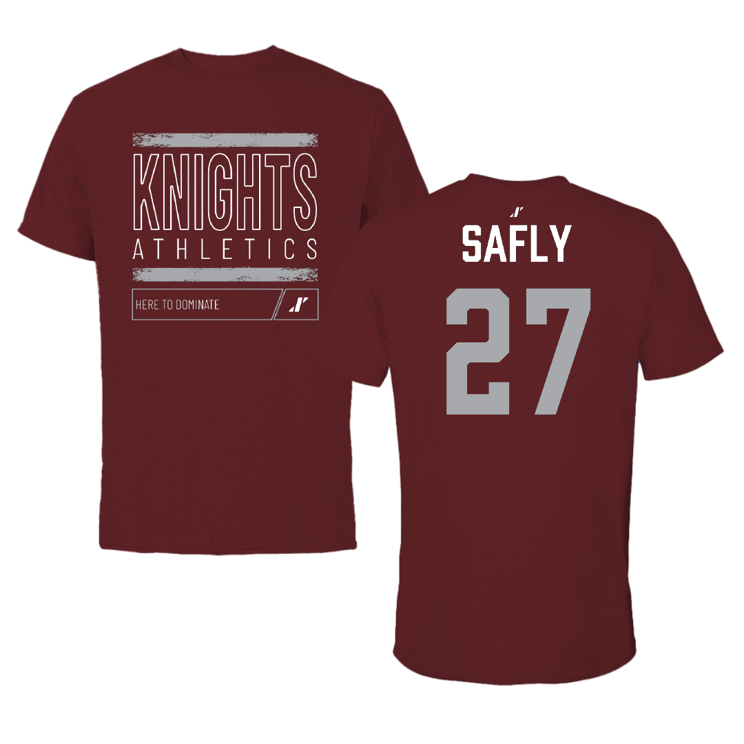 Bellarmine University Soccer (M) Maroon Dominate Tee - #27 Sam Safly