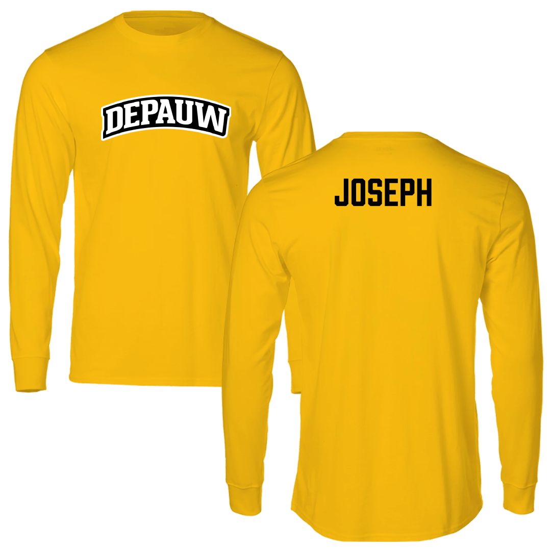 DePauw University TF and XC Gold Performance Long Sleeve - Zoe Joseph