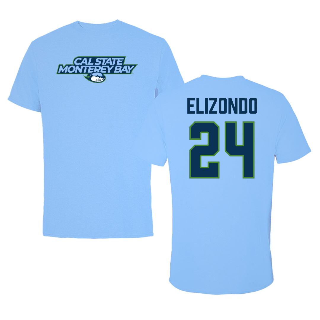 Cal State Monterey Bay Softball Carolina Blue Performance Tee - #24 Star Elizondo