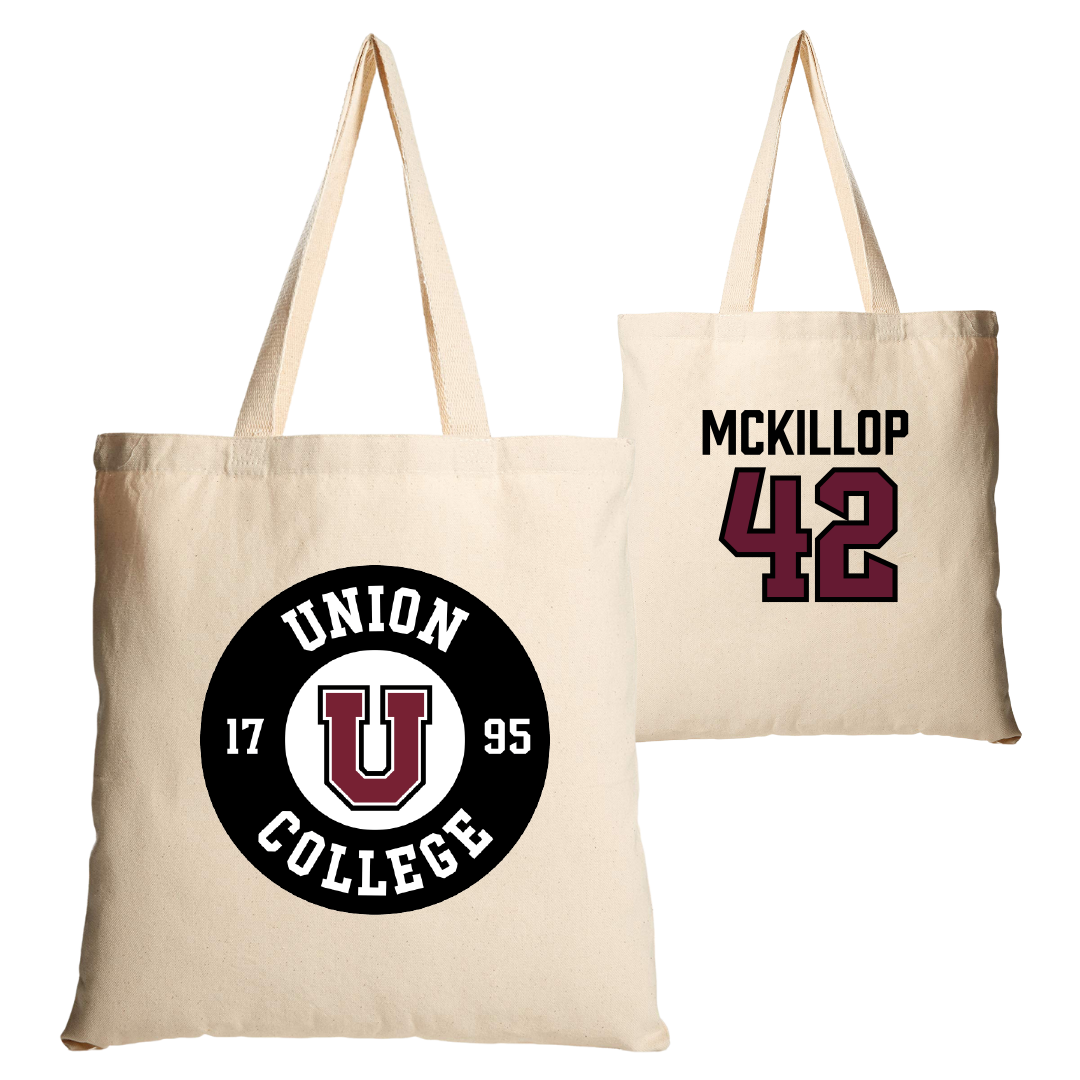 Union College Baseball Tan Canvas Tote Bag - #42 Jack McKillop