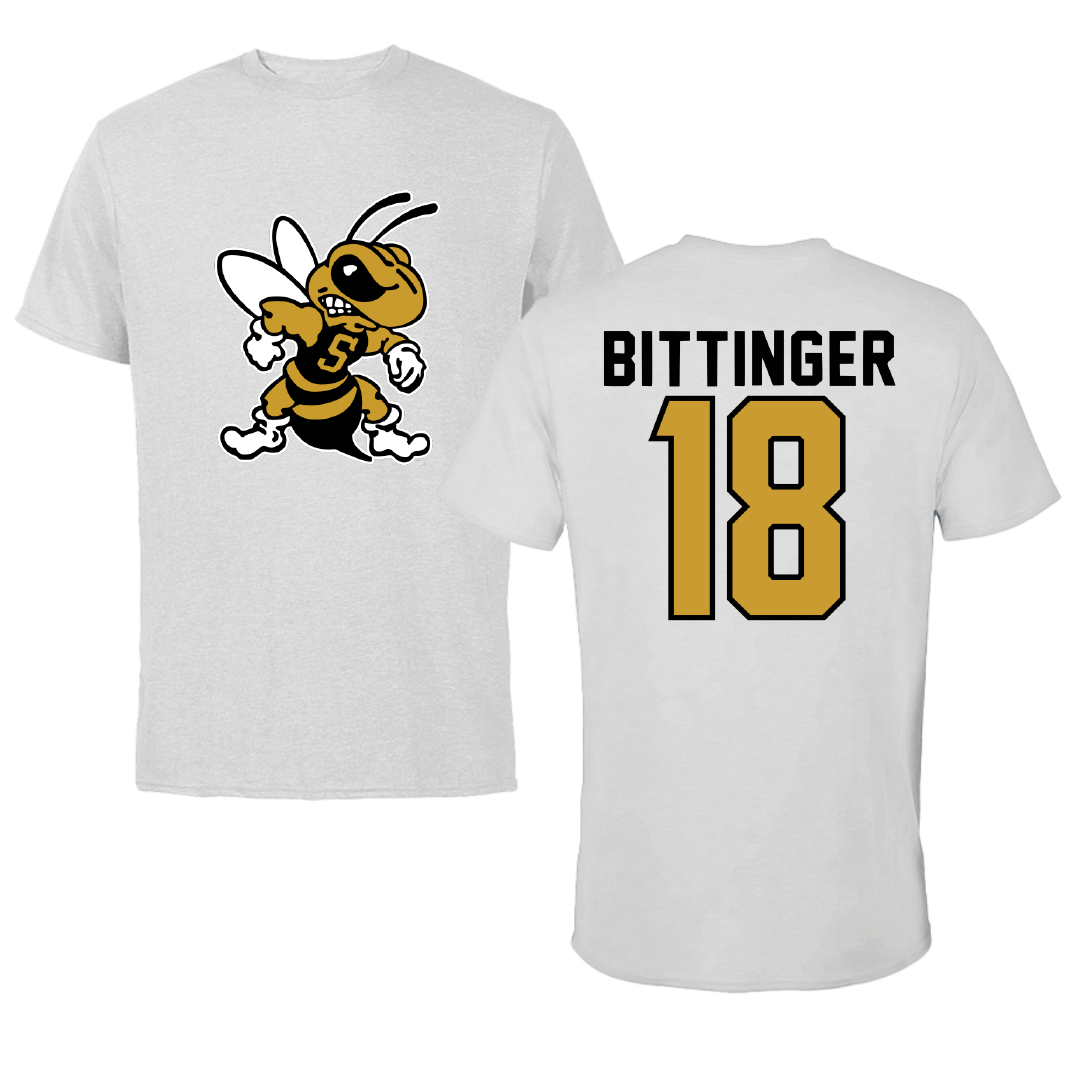 West Virginia State University Baseball Light Gray Performance Tee - #18 Michael Bittinger