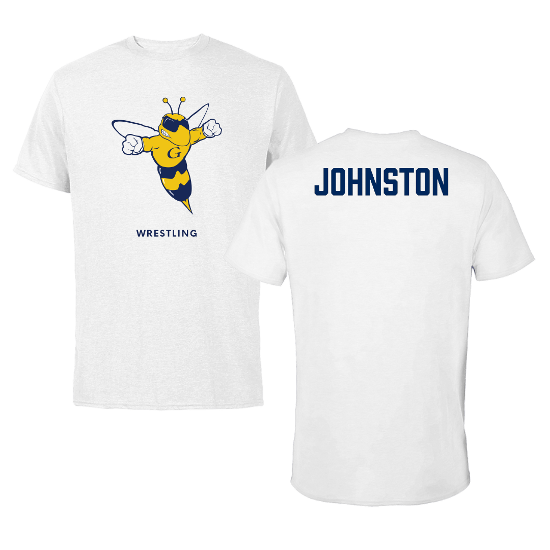 Graceland University Wrestling (M) White Performance Tee - Kayden Johnston