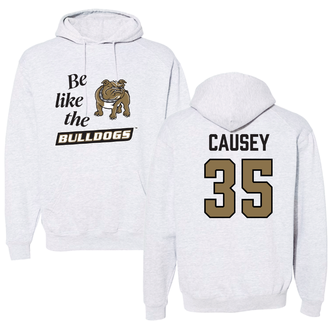 Bryant University Soccer (M) Light Gray Be Like Us Hoodie - #35 Eric Causey