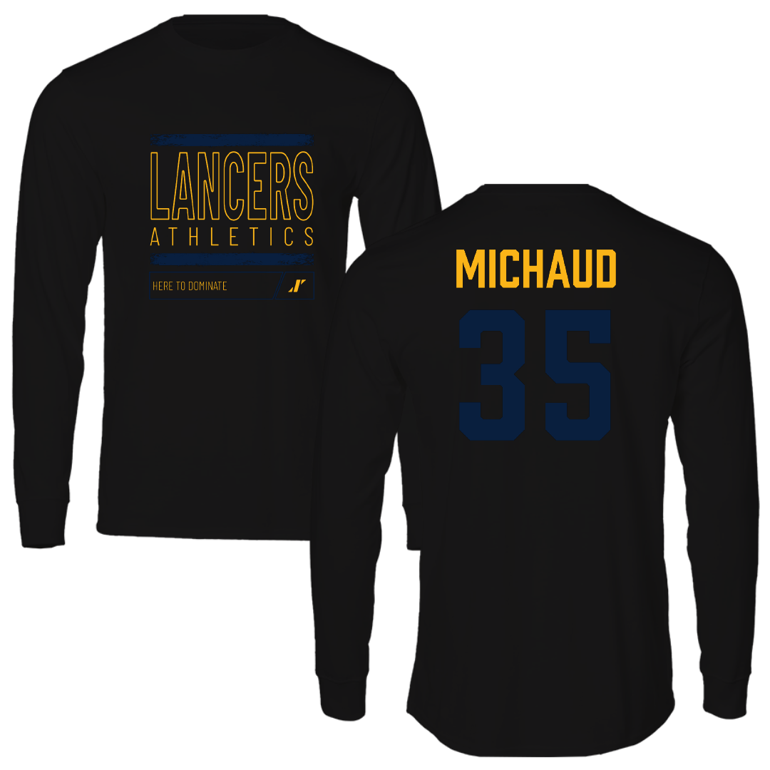 Mount Marty University Baseball Black Dominate Performance Long Sleeve - #35 Conor Michaud