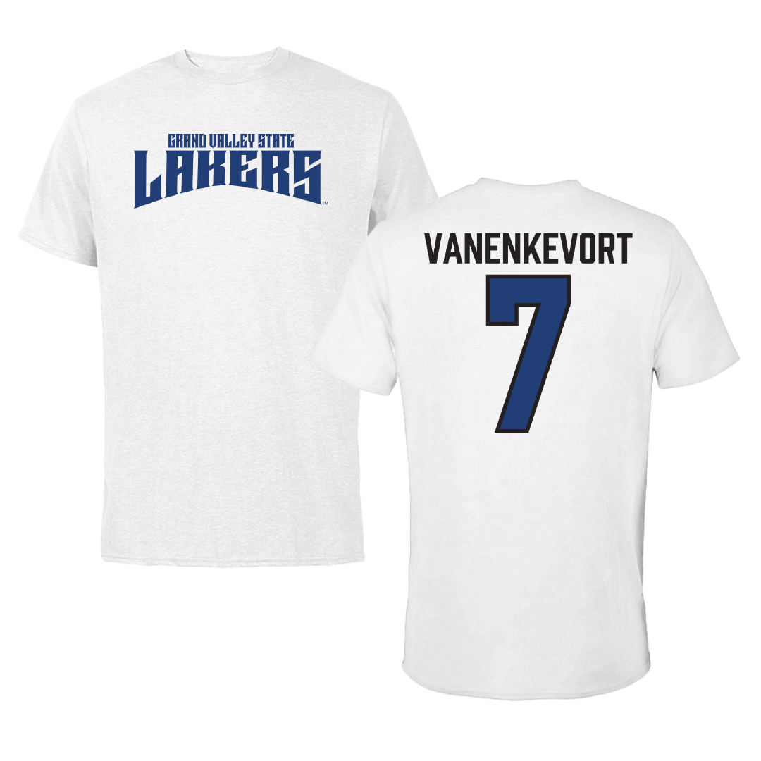 Grand Valley State University Baseball White Classic Performance Tee - #7 Ayden VanEnkevort