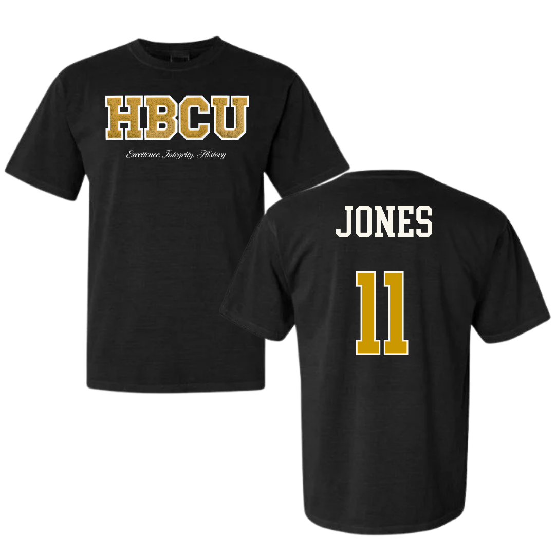 Alabama State University Football Black HBCU Varsity Comfort Colors Tee - #11 Jalen Jones