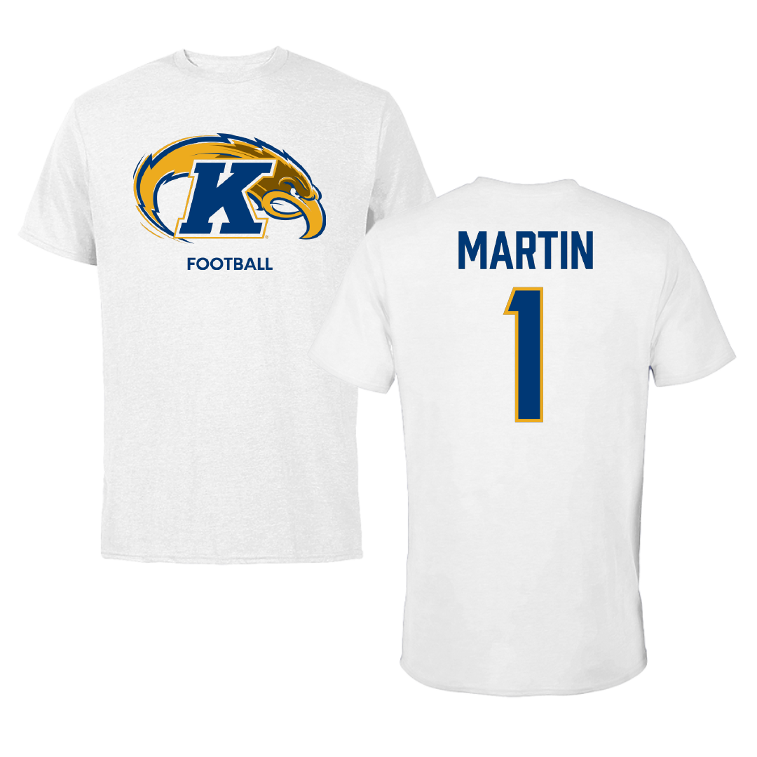 Kent State University Football White Performance Tee - #1 Da’Shawn Martin
