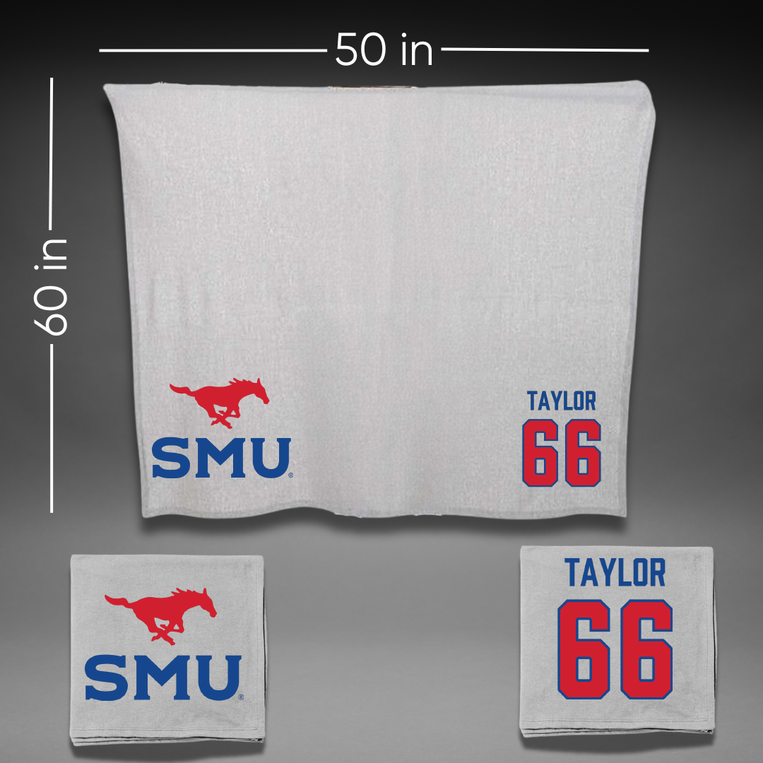 Southern Methodist University Soccer Gray Blanket - #66 Haven Taylor
