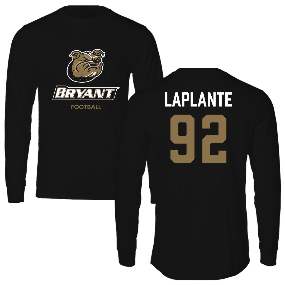 Bryant University Football Black Performance Long Sleeve - #92 Nathan LaPlante
