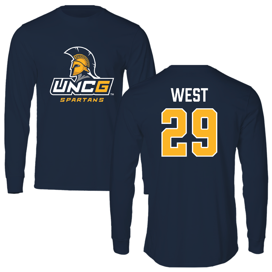 UNC Greensboro Baseball Navy Long Sleeve - #29 Ayden West