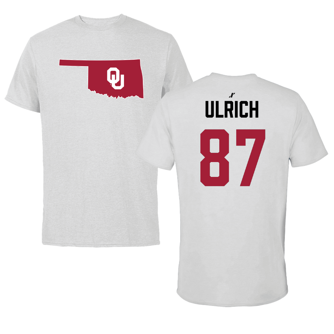 University of Oklahoma Football Light Gray State Performance Tee - #87 Jacob Ulrich