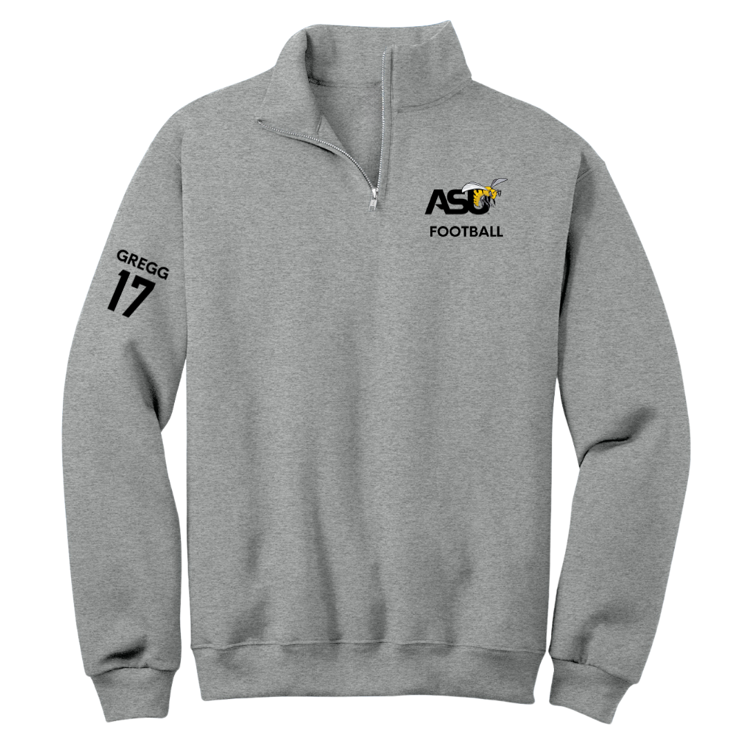 Alabama State University Football Sport Gray Quarter-Zip - #17 Asa Gregg