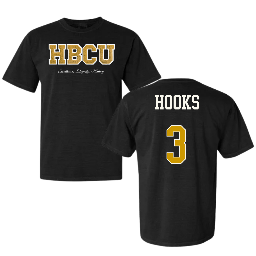Alabama State University Basketball (W) Black HBCU Varsity Comfort Colors Tee - #3 April Hooks