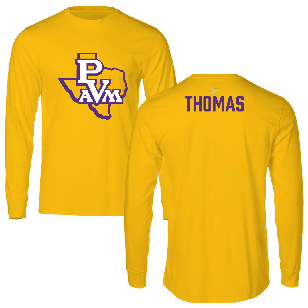 Prairie View A&M University TF and XC Gold Long Sleeve - Justyce Thomas