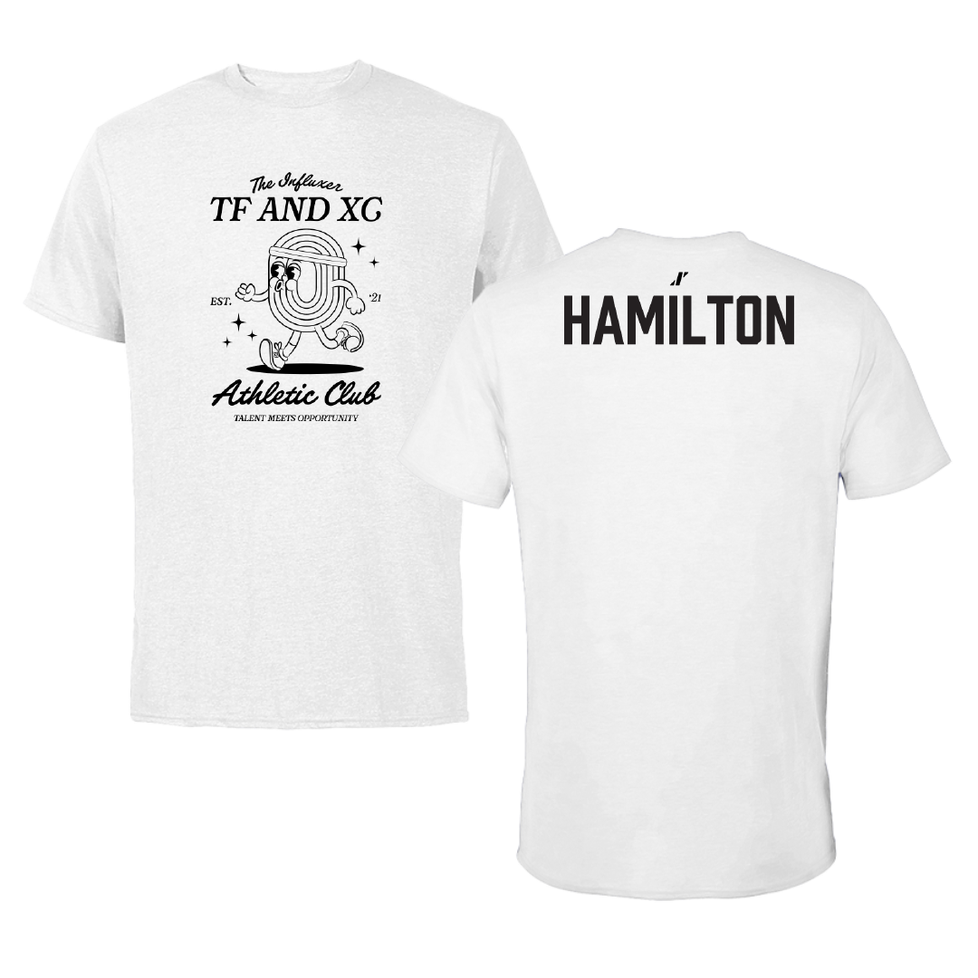 TF and XC White Influxer Athletic Club Tee - JaTerralyn Hamilton