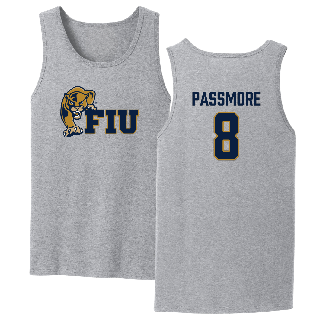 Florida International University Football Sport Gray Tank Top - #8 Jeramy Passmore
