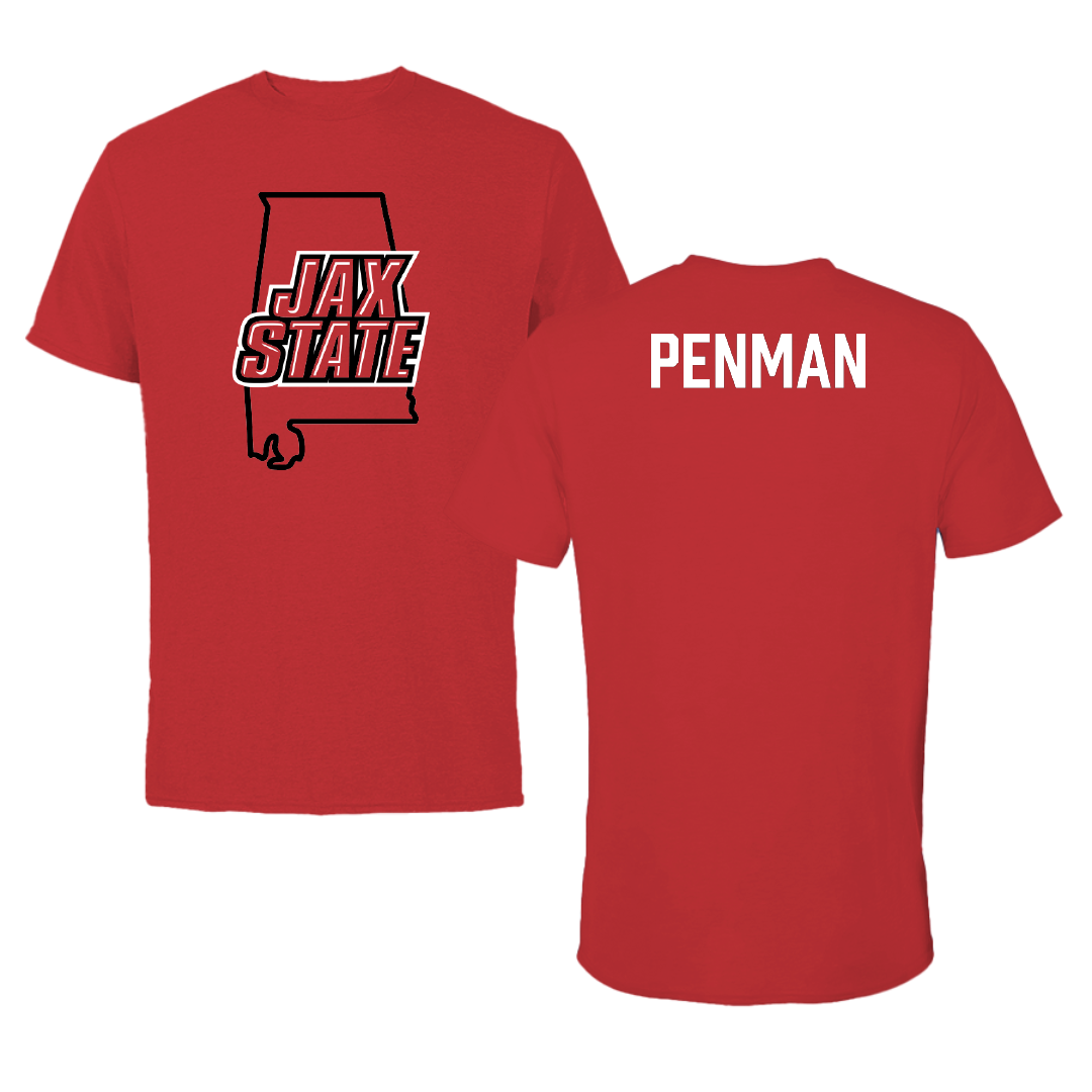 Jacksonville State University Tennis Red State Tee - Charlie Penman