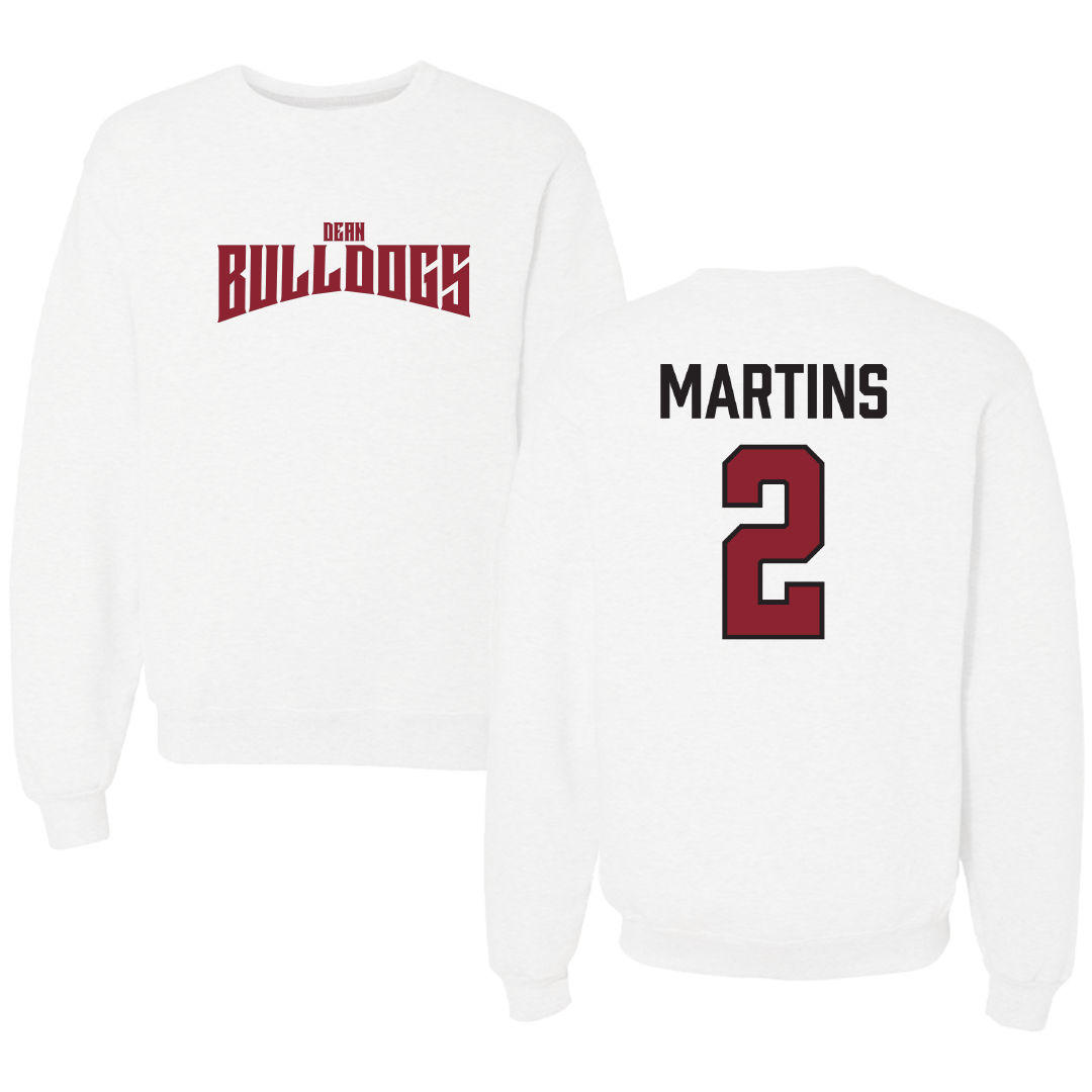 Dean College Soccer White Classic Crewneck - #2 Kassidy Martins