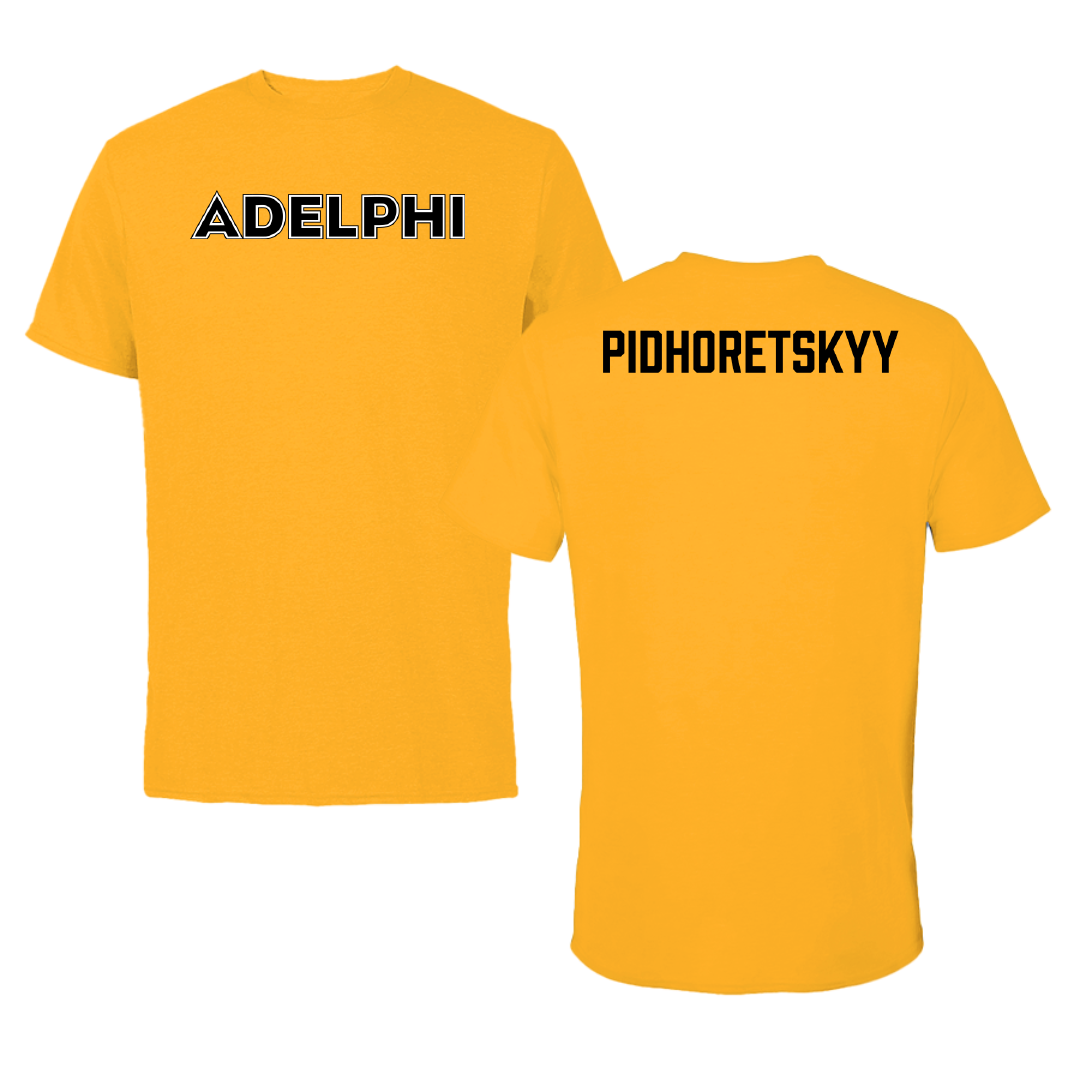 Adelphi University Swimming & Diving Gold Performance Tee - Valerii Pidhoretskyy