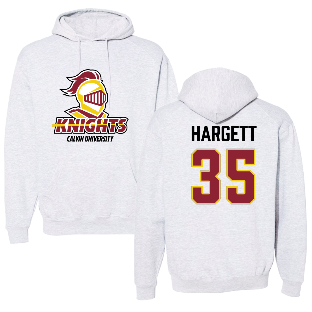 Calvin University Soccer Gray Hoodie - #35 John Hargett