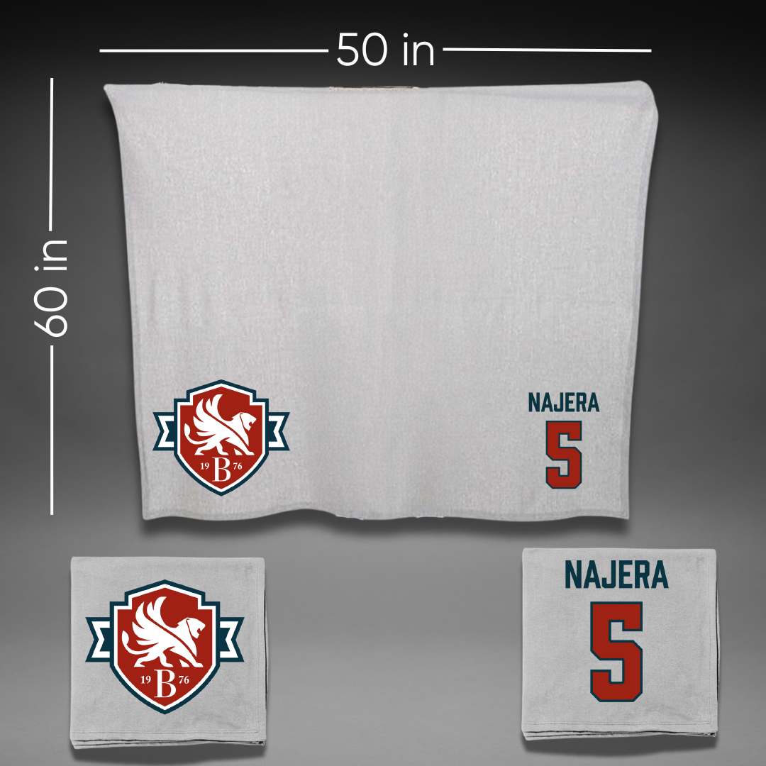 Bethesda University Baseball Gray Blanket - #5 Jake Najera