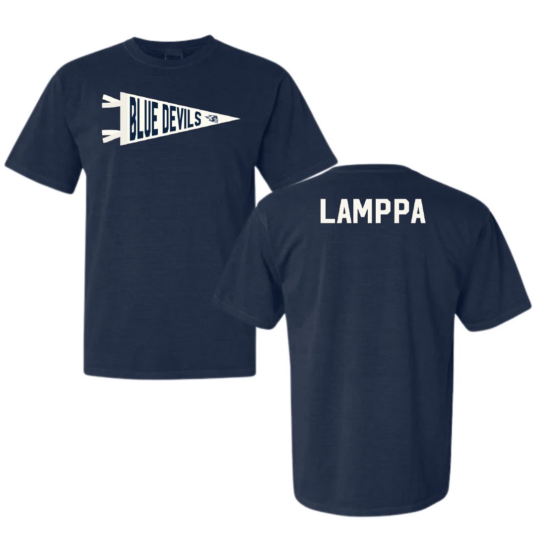 University of Wisconsin-Stout Tennis Navy Pennant Comfort Colors Tee - Ella Lamppa