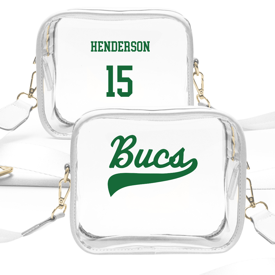 Shelton State Community College Baseball White Clear Stadium Bag - #15 Jackson Henderson