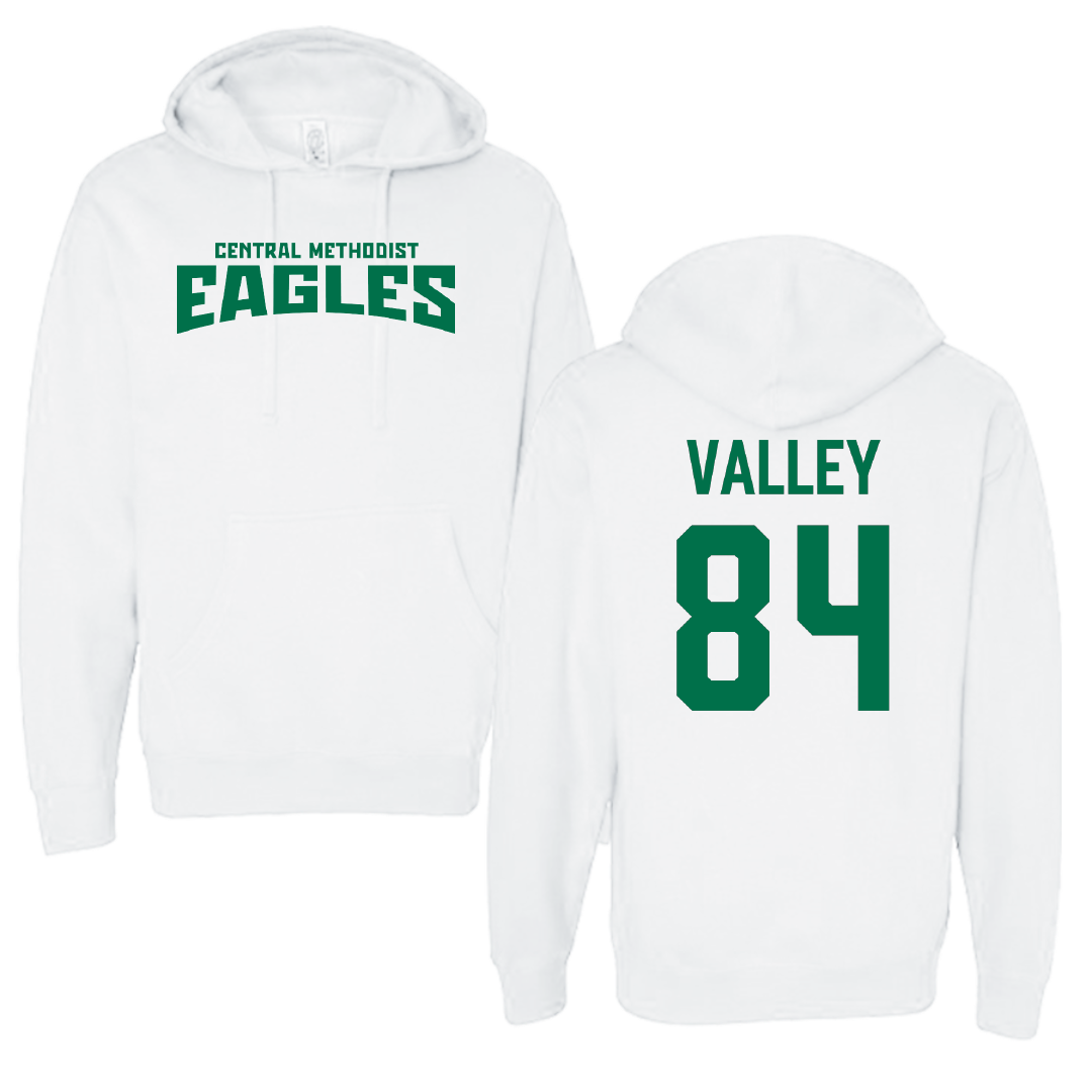 Central Methodist University Football White Classic Hoodie - #84 Seth Valley