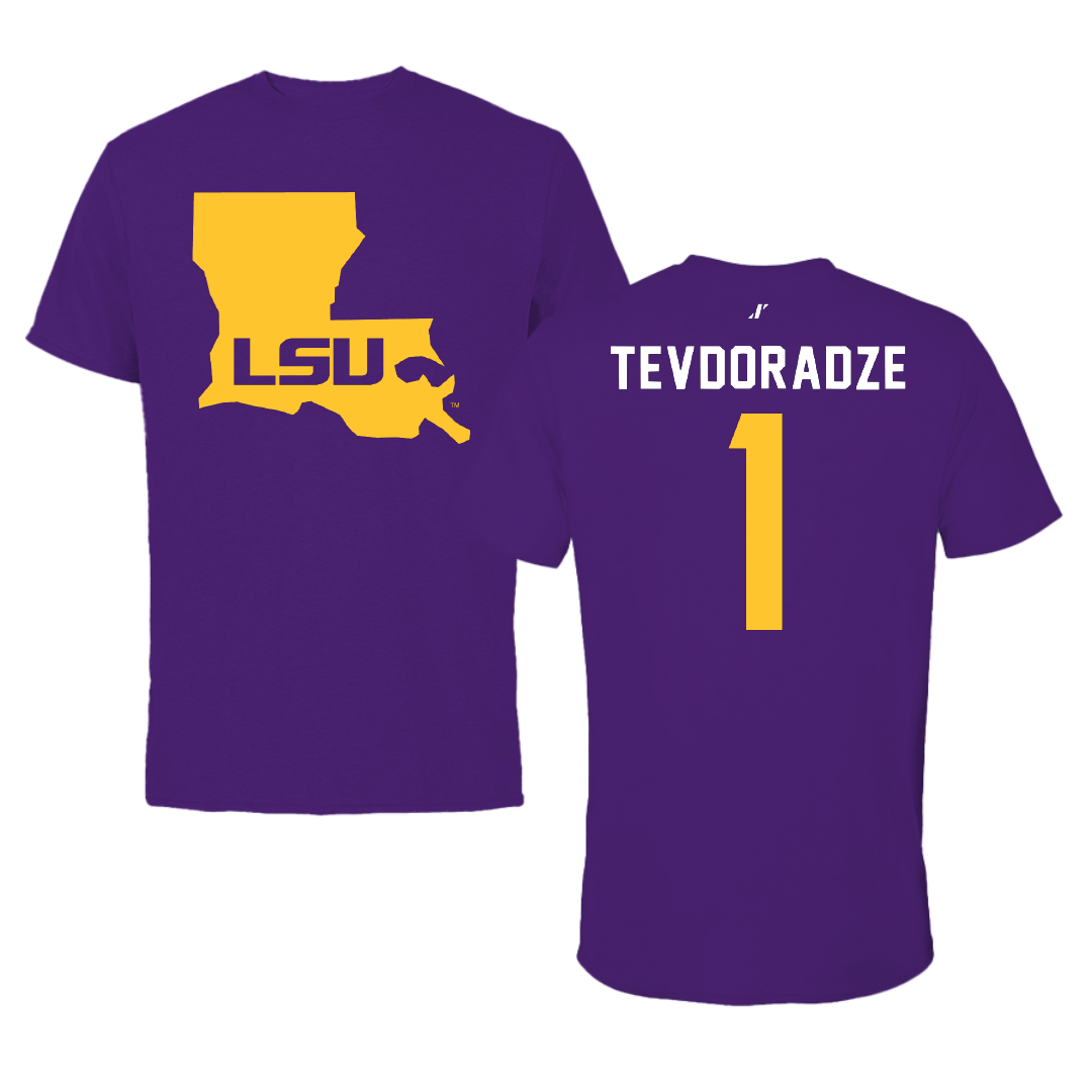 Louisiana State University Volleyball Purple State Tee - #1 Ana Tevdoradze