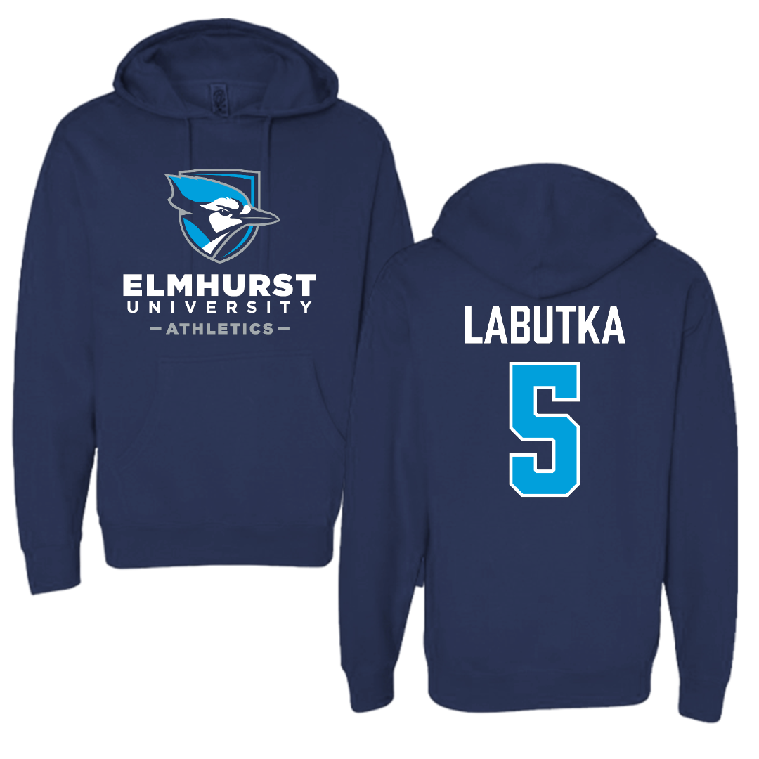 Elmhurst University Baseball Navy Hoodie - #5 Benjamin Labutka