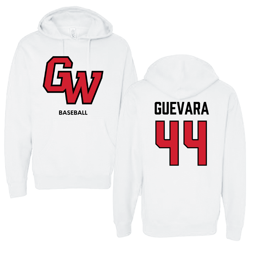 Gardner-Webb University Baseball White Hoodie - #44 Diego Guevara
