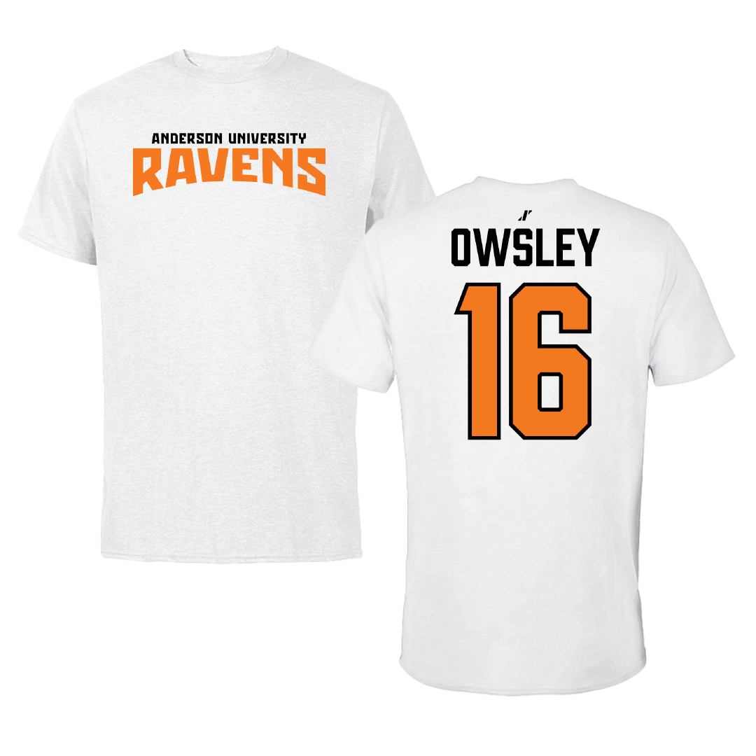 Anderson University (Indiana) Baseball White Classic Tee - #16 Gavin Owsley