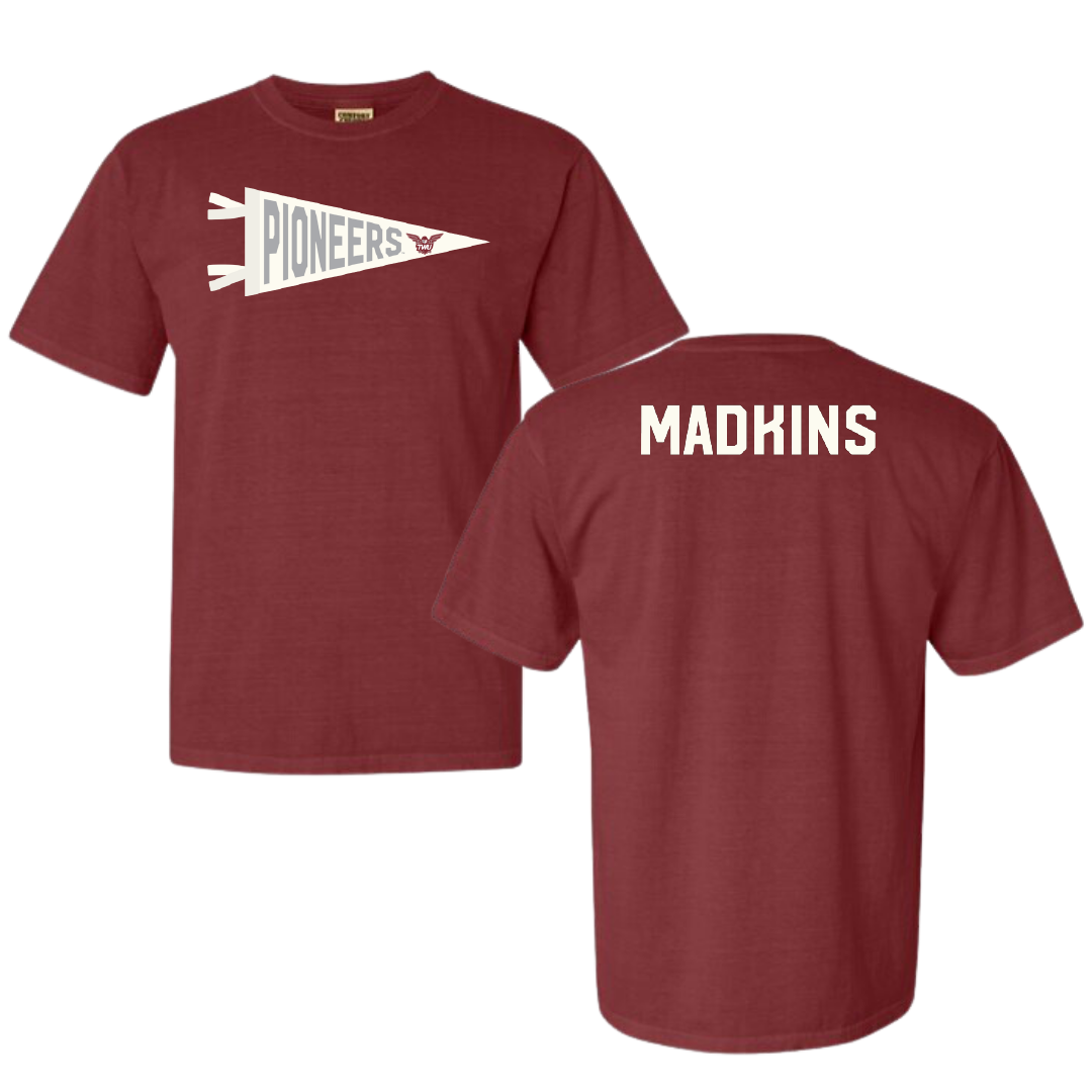 Texas Woman's University Dance Maroon Pennant Comfort Colors Tee - Kendall Madkins