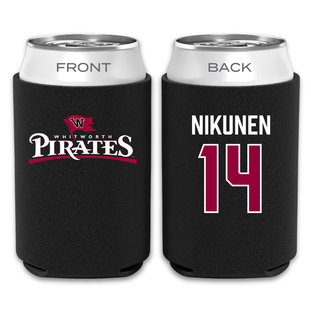 Whitworth University Baseball Black Can Cooler - #14 Luke Nikunen