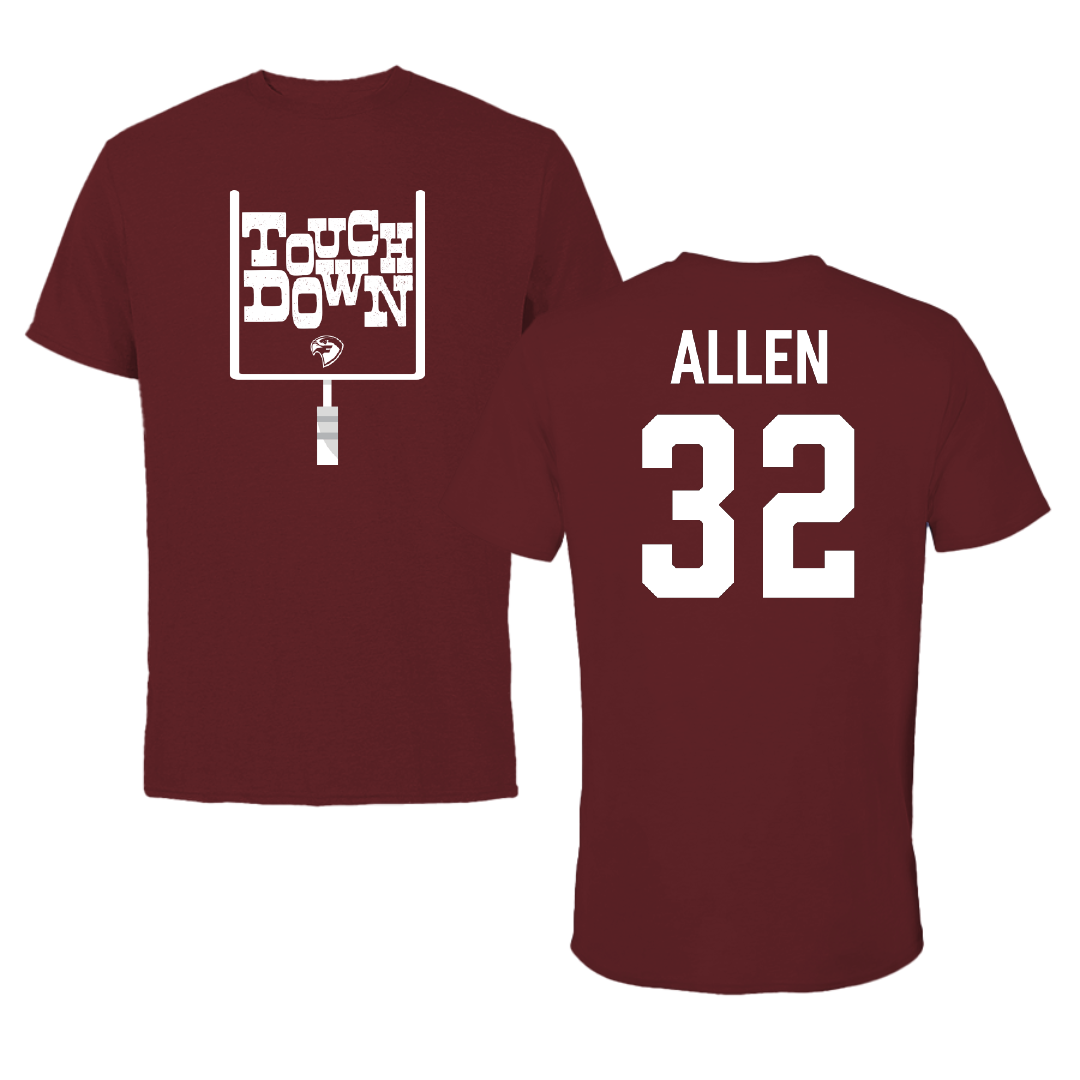 Fairmont State University Football Maroon Touchdown Tee - #32 Camron Allen