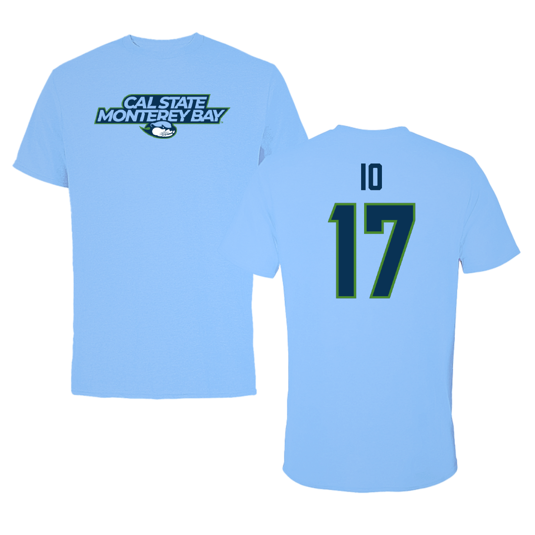 Cal State Monterey Bay Baseball Carolina Blue Performance Tee - #17 Ryan Io