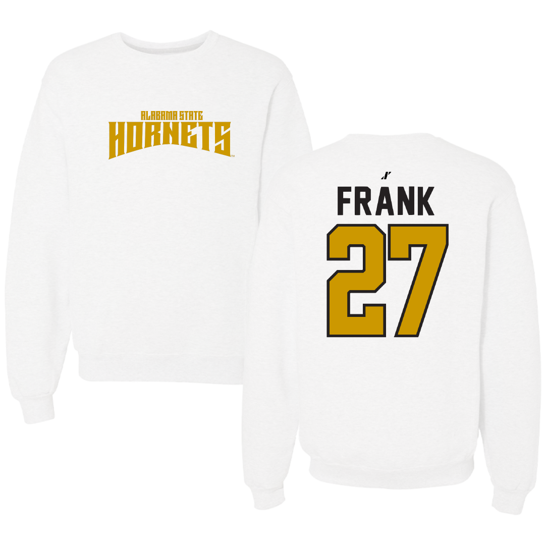 Alabama State University Softball White Classic Crewneck - #27 Ayana Frank