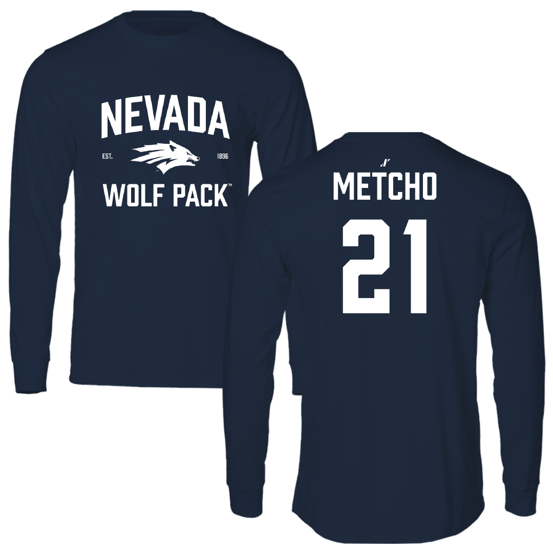 University of Nevada Baseball Navy General Long Sleeve - #21 Jack Metcho