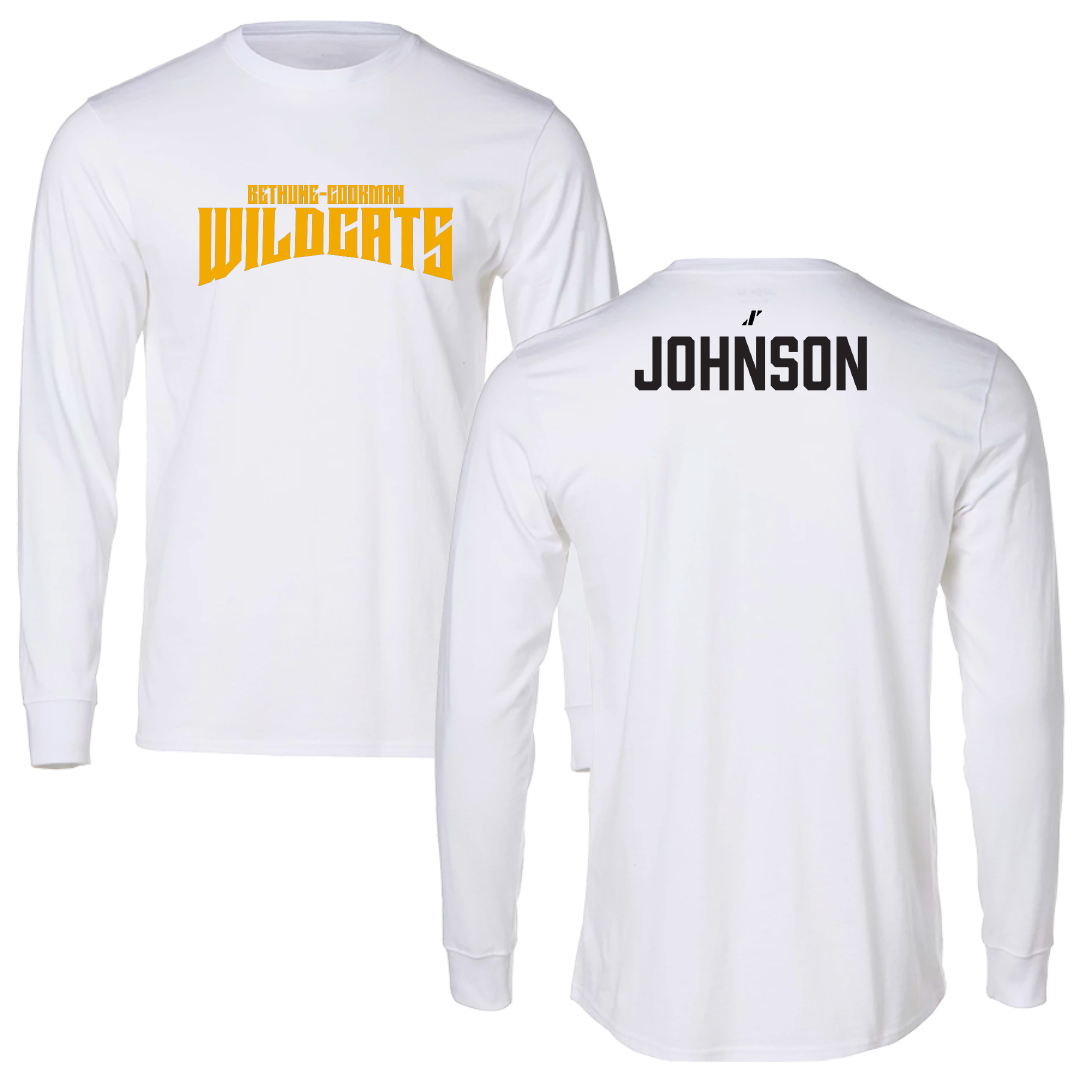Bethune-Cookman University TF and XC White Classic Long Sleeve - Kavay Johnson