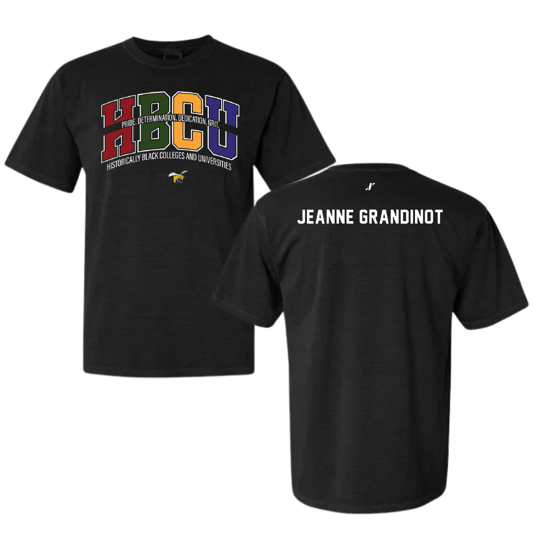 Alabama State University Tennis Black HBCU Comfort Colors Tee - David Jeanne Grandinot