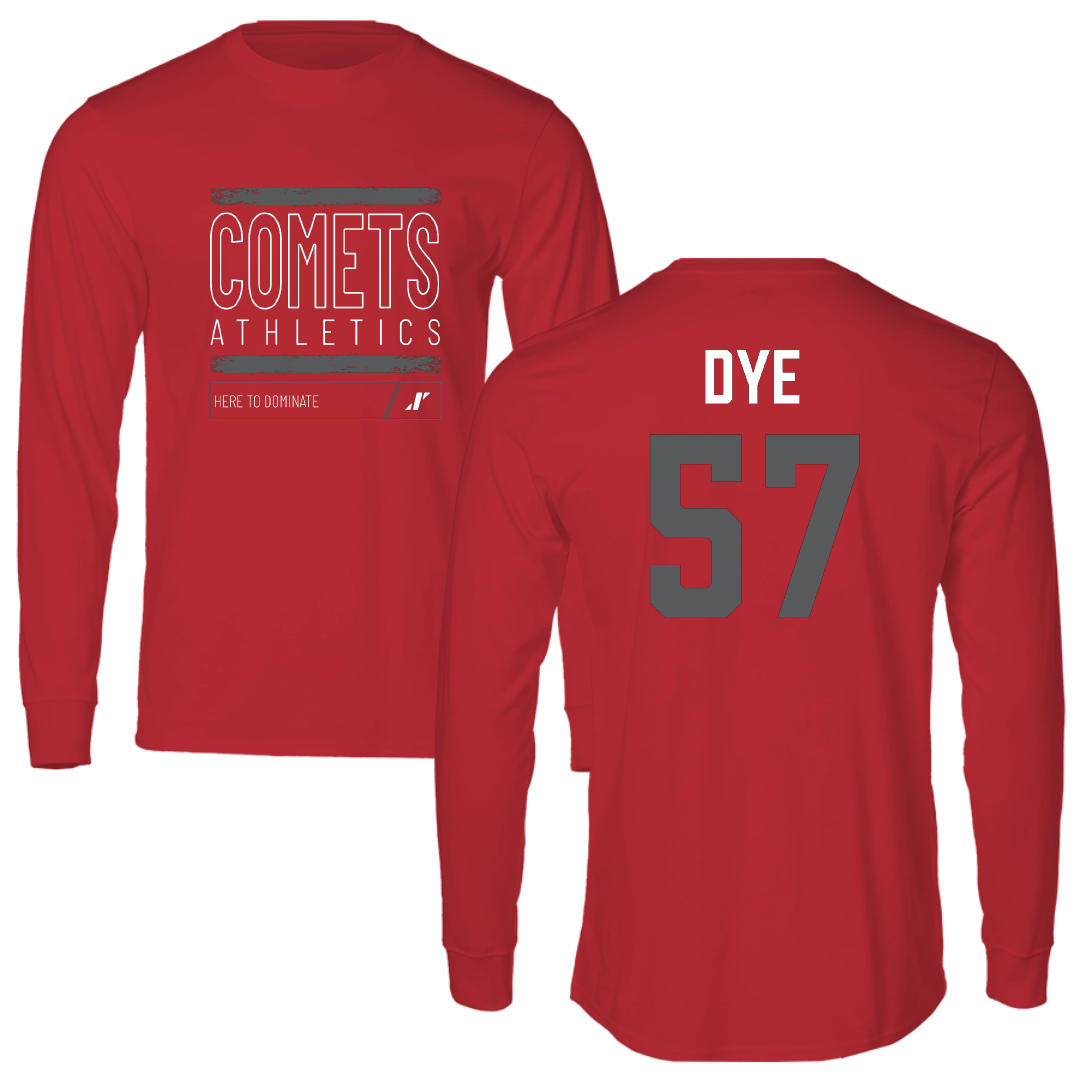 The University of Olivet Football Red Dominate Performance Long Sleeve - #57 Lucas Dye