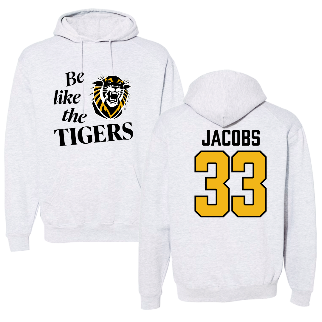 Fort Hays State University Baseball Light Gray Be Like Us Hoodie - #33 Brett Jacobs