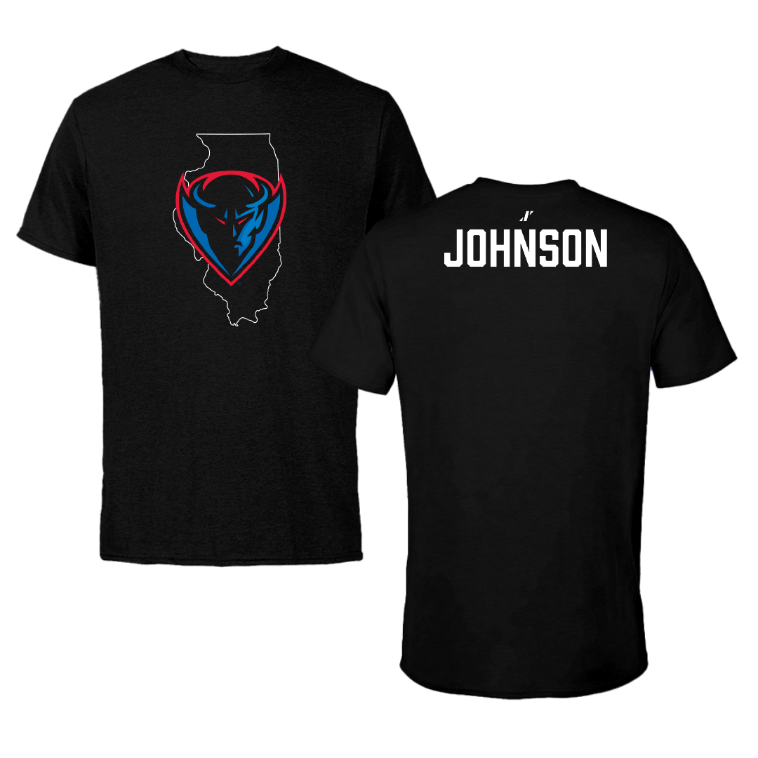 DePaul University TF and XC Black State Tee - Trixie Johnson