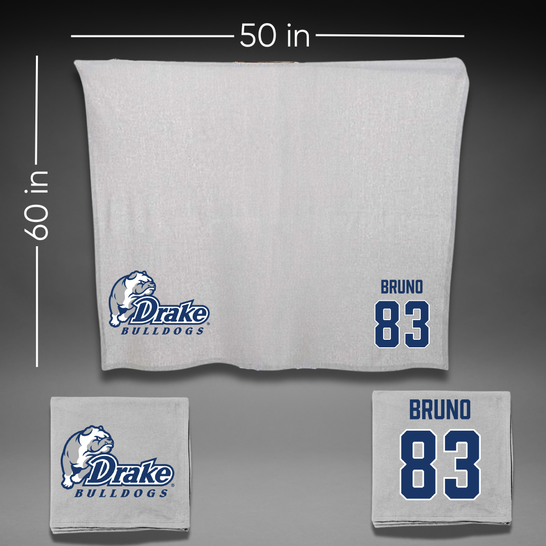 Drake University Football Gray Blanket - #83 Sam Bruno