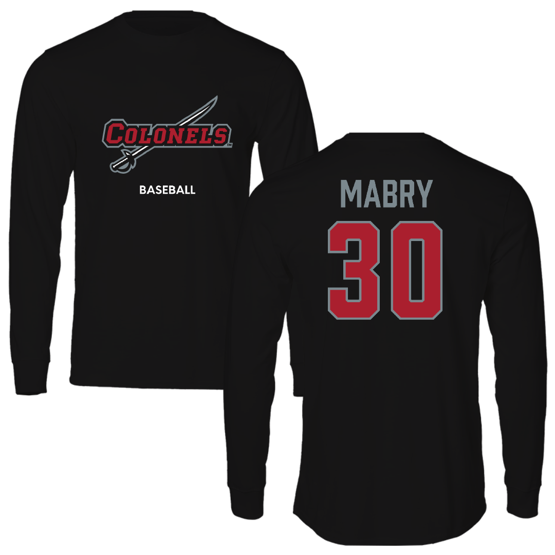 Nicholls State University Baseball Black Colonels Performance Long Sleeve - #30 Will Mabry
