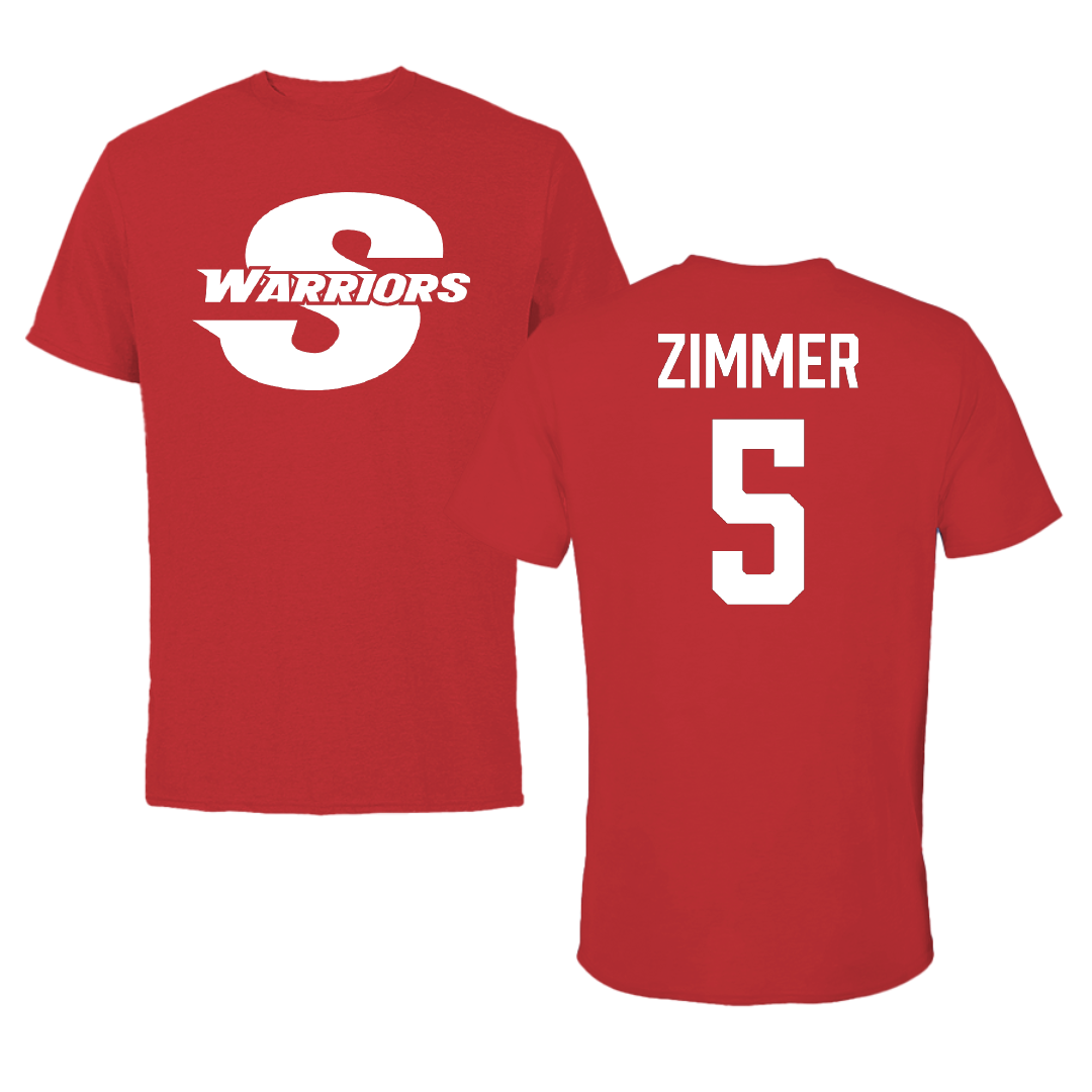 Stanislaus State Basketball (M) Red Performance Tee - #5 Jason Zimmer