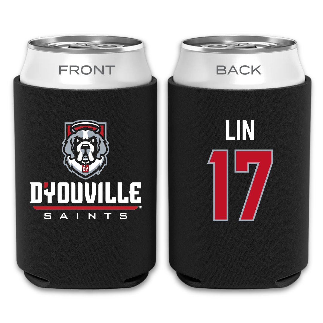 D'Youville University Volleyball (M) Black Can Cooler - #17 Alex Lin