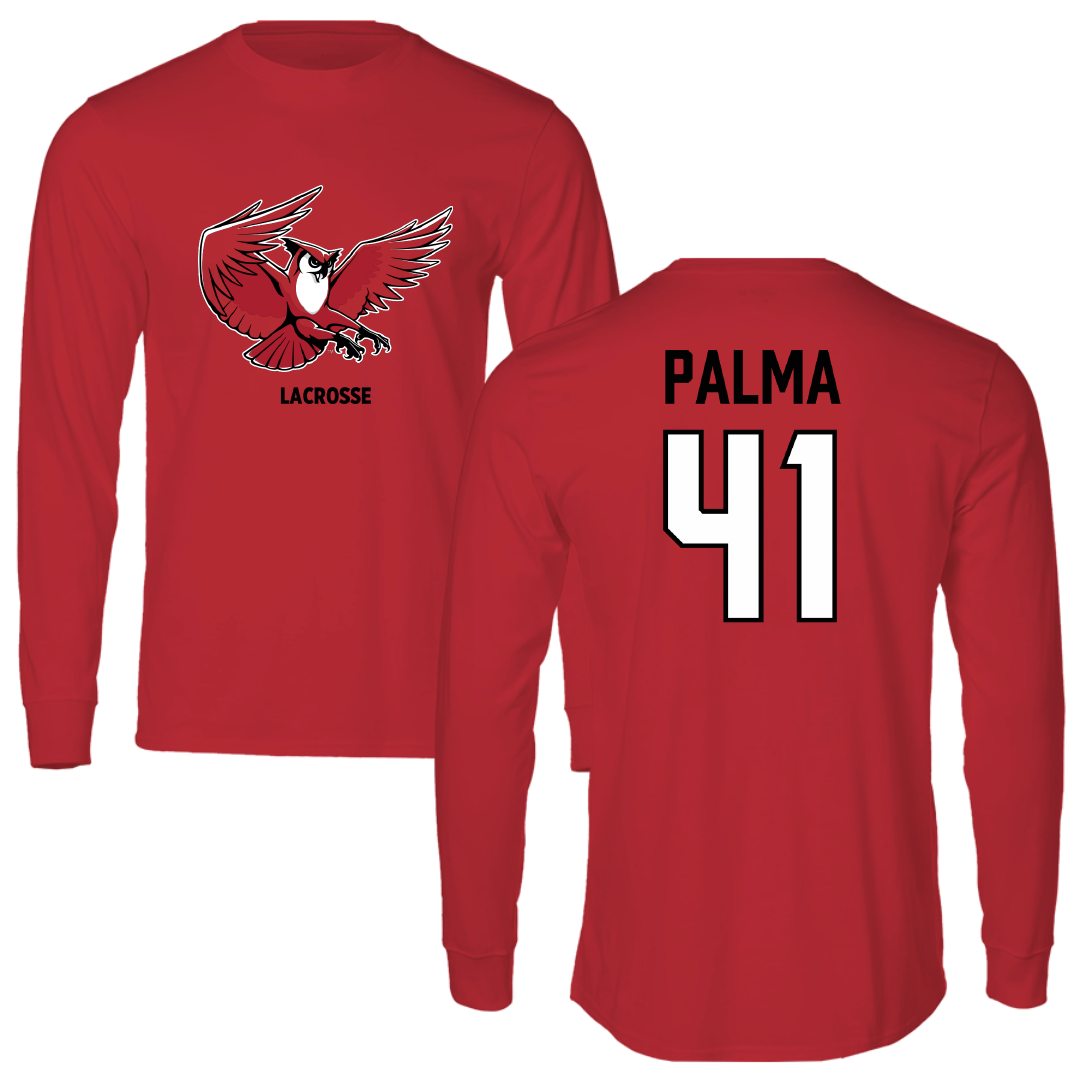 Keene State College Lacrosse (M) Red Long Sleeve - #41 Ethan Palma