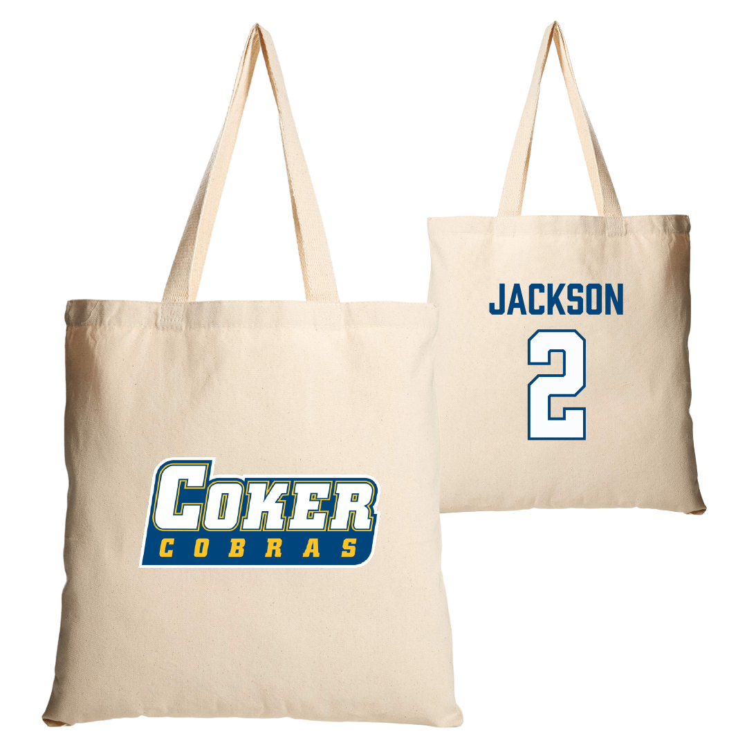 Coker University Basketball Tan Canvas Tote Bag - #2 Dre Jackson
