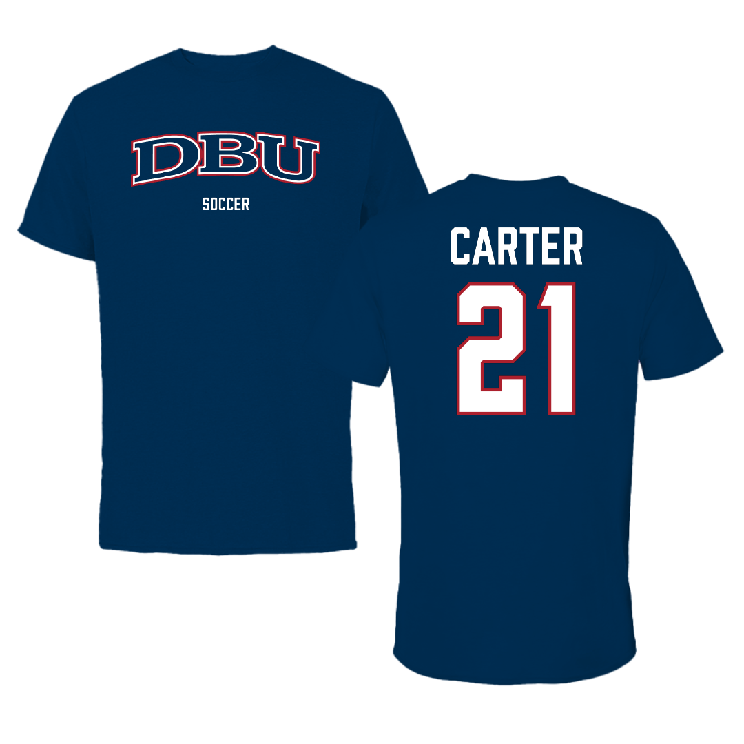 Dallas Baptist University Soccer (W) Navy Tee - #21 Amiyah Carter